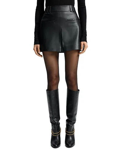 Veronica Beard Pavaline Vegan Leather Mini Skirt In Black