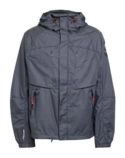 Napapijri Man Jacket Midnight Blue Size L Polyamide, Synthetic Fibers, Polyethylene, Polyurethane In Blue