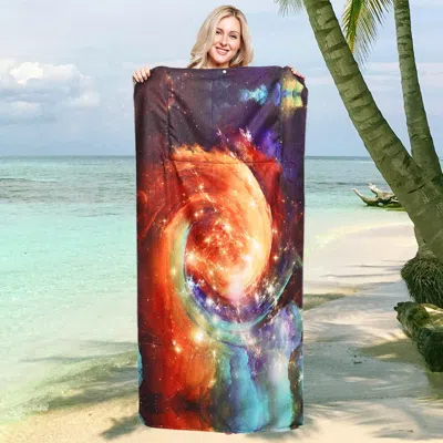 Fashnzfab Galaxy Print Beach Towel And Tote Bag In Multi