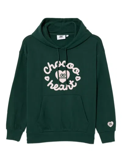 Chocoolate Logo-embroidered Hoodie In Green