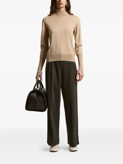 Peserico Roll-neck Glitter-details Pullover In Neutral