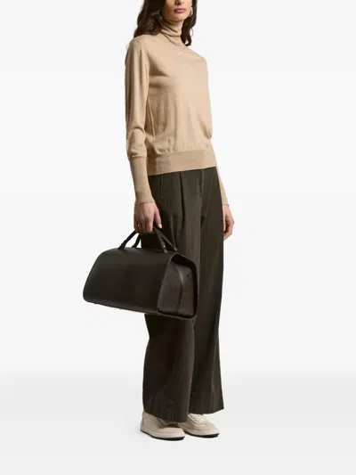 Peserico Roll-neck Glitter-details Pullover In Neutral