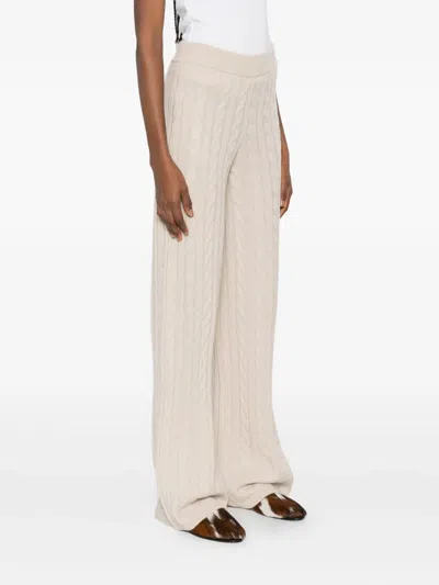 Soft Goat Cable-knit Pants In Pink