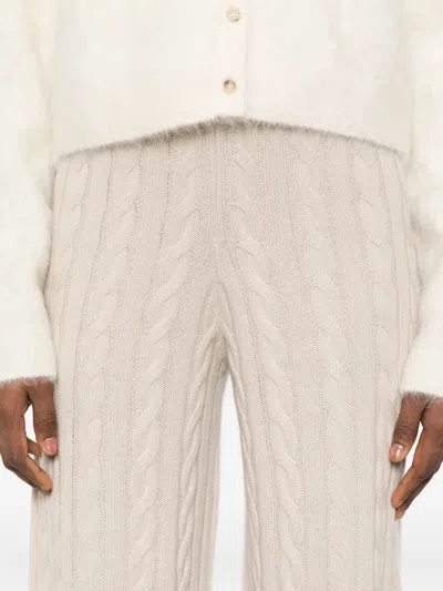 Soft Goat Cable-knit Pants In Pink
