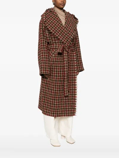 Uma Wang 'cardigan' Coat In Burgundy