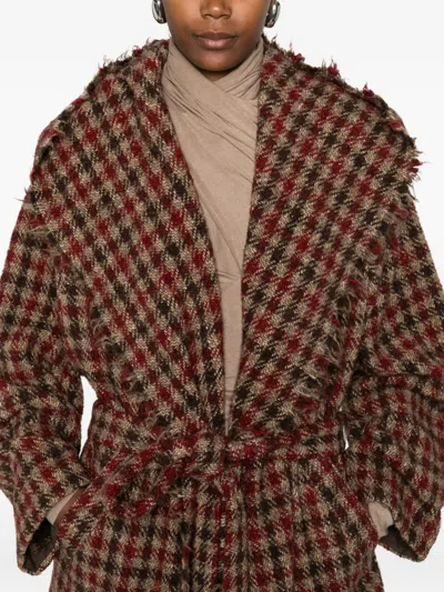 Uma Wang 'cardigan' Coat In Burgundy