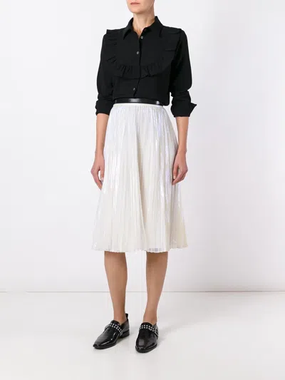 Maison Kitsuné Ruffled Panel Shirt In Black