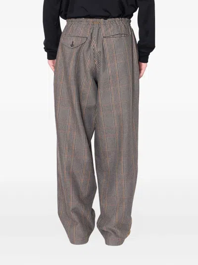 Kolor Checked Drawstring Trousers In Gray