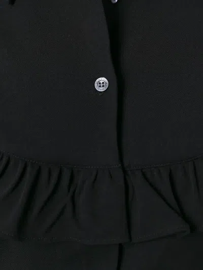 Maison Kitsuné Ruffled Panel Shirt In Black