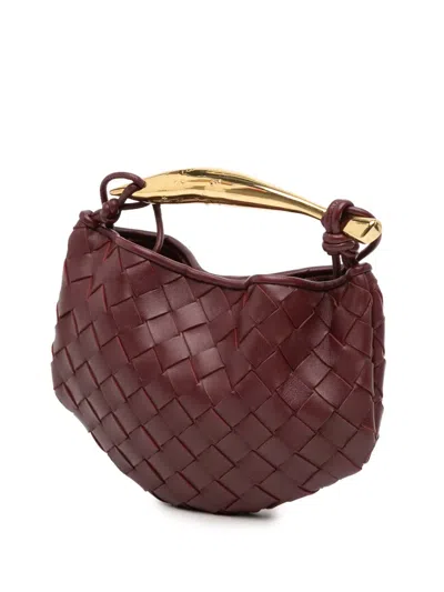 Pre-owned Bottega Veneta 2012-2025 Baby Lambskin Intrecciato Sardine Satchel In Red