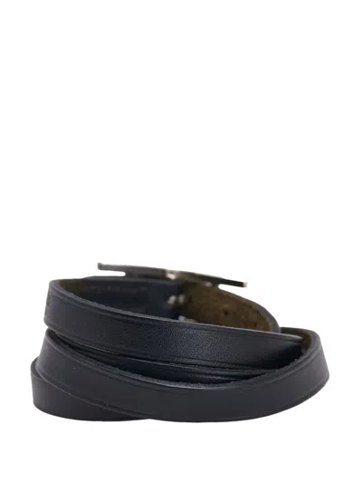 Pre-owned Hermes 2010-2020 Tadelakt Behapi Double Tour Bracelet Costume Bracelet In Blue