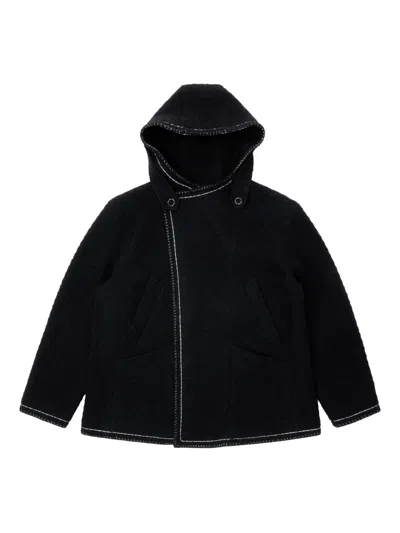 Ader Error Hooded-neck Long-sleeve Coat In Black