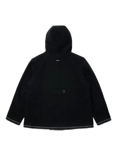 Ader Error Hooded-neck Long-sleeve Coat In Black