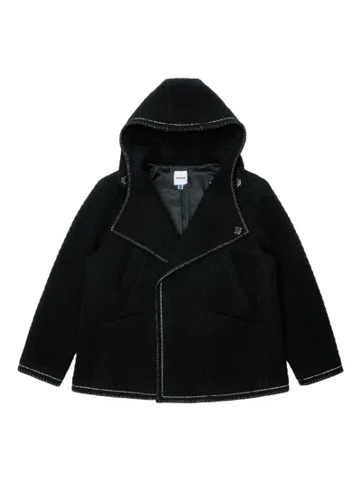 Ader Error Hooded-neck Long-sleeve Coat In Black