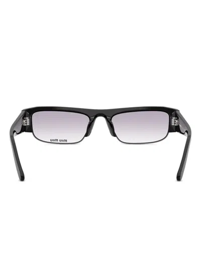 Miu Miu Rectangle-frame Sunglasses In Black