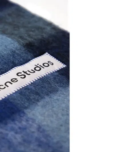 Acne Studios Check-pattern Fringed Scarf In Multi