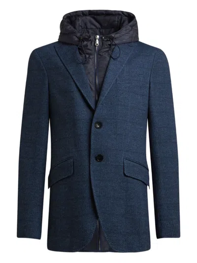 Etro Herringbone Removable-hood Jacket In Multi