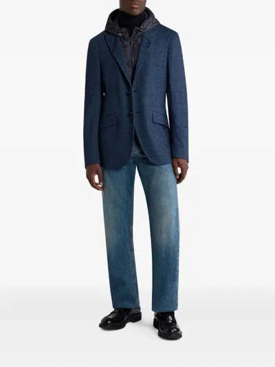 Etro Herringbone Removable-hood Jacket In Multi