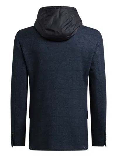 Etro Herringbone Removable-hood Jacket In Multi