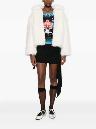 Casablanca Graphic-print Slinky Jersey Long-sleeve Blouse In Animal Print