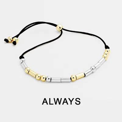 Fashnzfab Always Message Morse Code Adjustable Cinch Pull Tie Bracelet In Multi