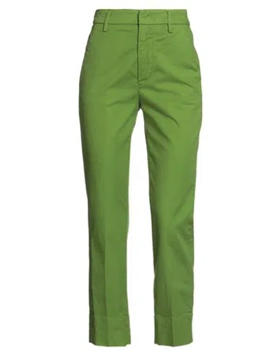 Dondup Woman Pants Green Size 25 Cotton, Elastane In Green