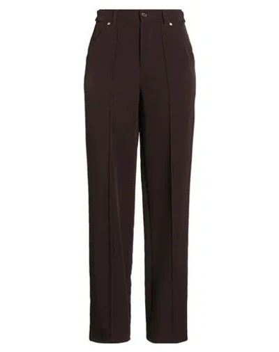Pinko Woman Pants Dark Brown Size 10 Polyester, Elastane In Brown