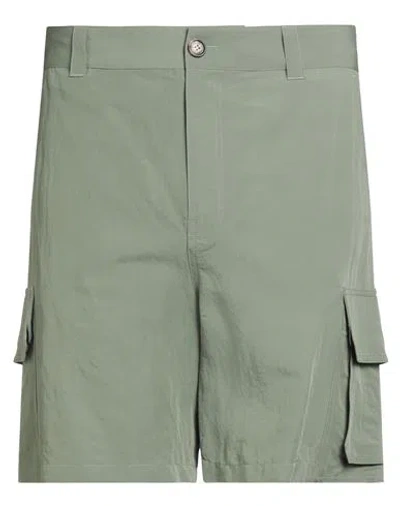 Loewe Paula's Ibiza Man Shorts & Bermuda Shorts Sage Green Size 36 Viscose, Linen In Green
