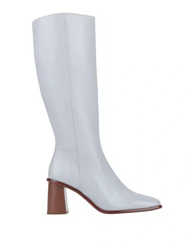 Alohas Woman Boot Lilac Size 7.5 Leather In Gray