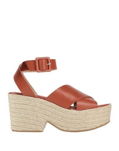 Alohas Lyla Ankle Strap Espadrille Platform Sandal In Brown