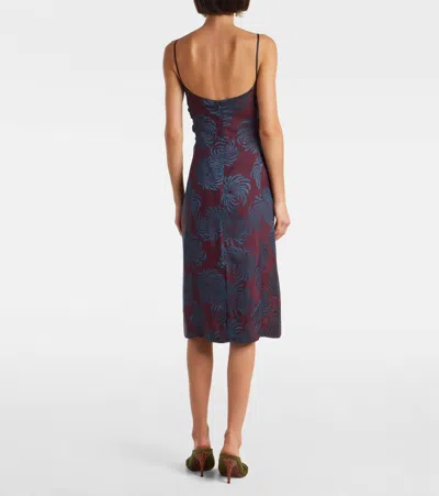 Dries Van Noten Dirios Abstract Jacquard Empire-waist Dress In Purple