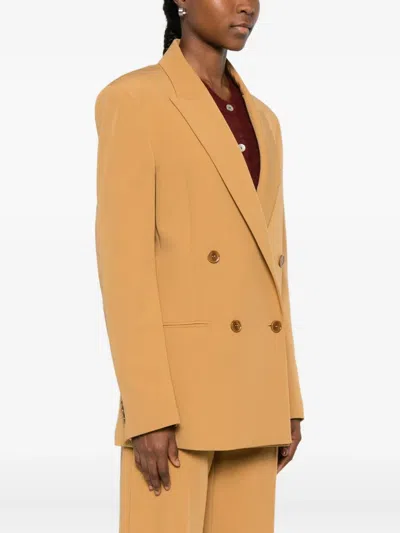 Patrizia Pepe Double-breasted Blazer In Brown