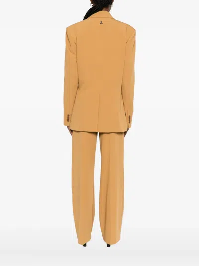 Patrizia Pepe Double-breasted Blazer In Brown