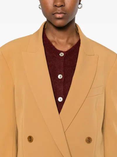 Patrizia Pepe Double-breasted Blazer In Brown