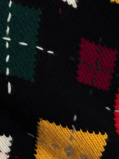 Ymc You Must Create Atomic Argyle Button Cardigan In Black