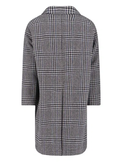 Tagliatore Classic Houndstooth Pattern Jacket With Structured Collar And Matching Belt In Gray