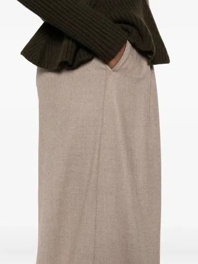 Max Mara High Waist Wide Leg Trousers With Pockets In Neutral