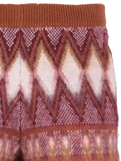 Laneus Knitted Diamond-pattern Shorts In Animal Print