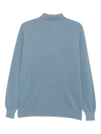 Lardini Fine-knit Polo Shirt In Blue