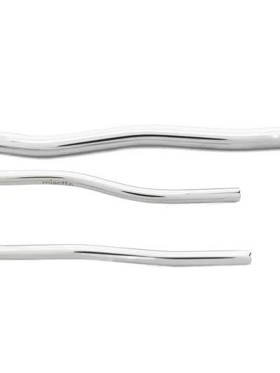 Misette Squiggle 5 Piece Cutlery Set In Silver