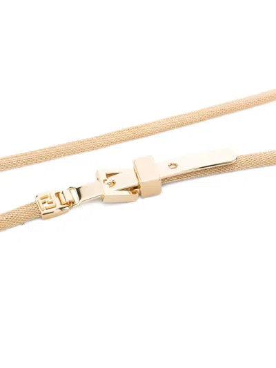 Fendi Ff-plaque Chain Belt In Gold