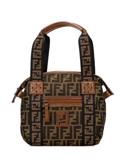 Pre-owned Fendi 2000-2010 Zucca Canvas Ff Handbag In Brown