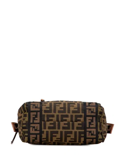 Pre-owned Fendi 2000-2010 Zucca Canvas Ff Handbag In Brown