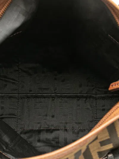 Pre-owned Fendi 2000-2010 Zucca Canvas Ff Handbag In Brown