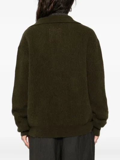 Uma Wang V-neck Sweater In Green
