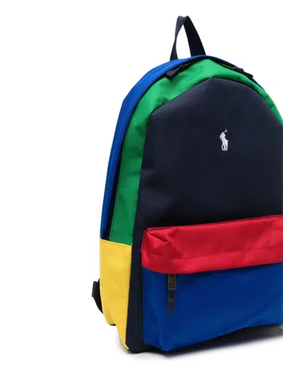 Polo Ralph Lauren Polo Pony Colour-block Backpack In Blue