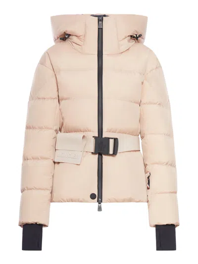 Moncler Grenoble Buckled Waist Padded Jacket In Neutral