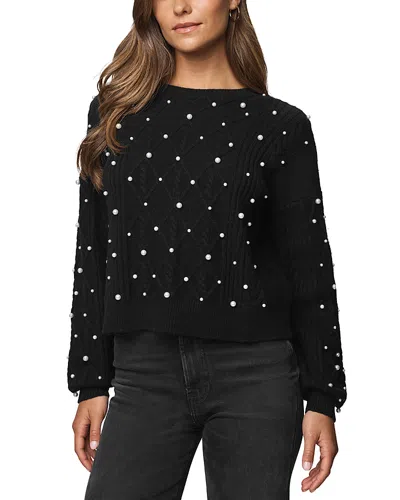 Splendid Demi Pearl Crewneck Sweater In Black