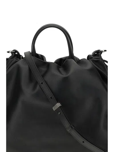 Brunello Cucinelli Large Soft Leather Mellow Shopper Bag