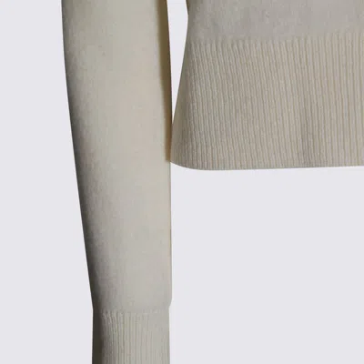 Maison Kitsuné Cardigan Wool Embroidered Detail In Neutral